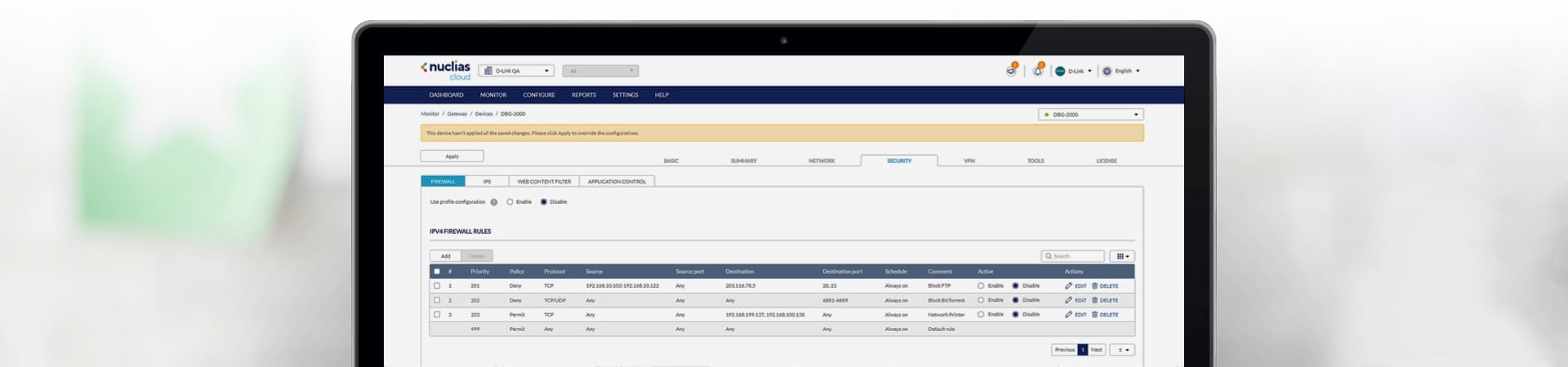 D Link Nuclias Cloud Managed Sd Wan Security Gateway Firewall And Vpn Router   4X Base T Ethernet Ports 1X Rj45 Console Port (Db